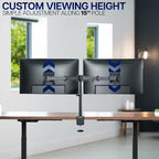 VIVO Dual Monitor Desk Mount, Heavy Duty Fully Adjustable Steel Stand, Holds 2 Computer Screens up to 24 inches and Max 22lbs Each, Black, STAND-V024 - Image 5