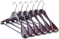 Nature Smile Wooden Coat Suit Hangers Womans Wood Jacket Outerwear Shirt Hangers Anti Slip Bar with Screw 6 Pack (16 inch Mahogany) by NatureSmile