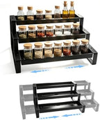 Spice Rack Organizer for Cabinet Expandable Metal 3 Tier Spice Rack Black by Unknown