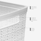 Curver Set of 2 XL 30.5L Jute Decorative Plastic Organization and Storage Baskets - Perfect Bins for Home Office, Closet Shelves, Kitchen Pantry and All Bedroom Essentials, White - Image 3