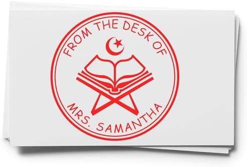 Personalized Home Stamper - Portable Pre-Inked Devotional Star and Crescent Return Library Stamp - Ideal Islamic Gift for Muslim Wedding Planners - Customizable and Convenient for Home or Office Use by AcornSalesCo