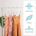 Sishynio Velvet Hangers 30 Pack, Non-Slip Slim Felt Clothes Hangers Beige - Image 4