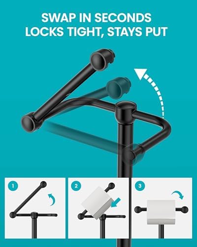 Matte Black Toilet Paper Holder Stand, 4.82 lb Weighted Base, Heavy Duty - Image 4