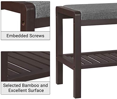 SONGMICS Shoe Rack Bench, Padded Seat, Storage Shelf, Holds Up to 350 lb - Image 6