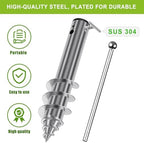 Dolibest Beach Umbrella Sand Anchor, Heavy-Duty Steel Beach Umbrella Holder with 3 Sleeves (Fits 1-2" Poles), Windproof Beach Umbrella Stake, Fully Welded Spiral Base Design for Ultimate Stability - Image 2