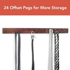Spectrum Diversified Wooden Closet Wall Mount Storage Rack, 24 Peg Tie, Belt, Scarf and Jewelry Organizer One Coffee - Image 3