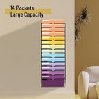 SUPEASY 14-Tier Wall File Organizer, Mesh Hanging Wall Mount File Holder - Image 2