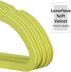 VECELO Premium Velvet Clothes Hangers Suit Heavy Duty (50 Pack)-Non Slip & Space-Saving with 6 Finger Clips & Tie Rack Excellent for Men and Women,Yellow - Image 4
