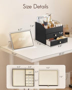 VLANDO 3-Layer Makeup Organizer with 2 Large Drawers for Vanity,Black - Image 4