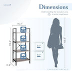 DUMOS 4 Tiers Open Bookshelf, Classic Freestanding Tall Display Shelf - Image 3