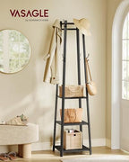 VASAGLE Coat Rack Freestanding, Hall Tree with 4 Shelves - Image 2