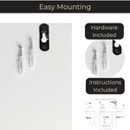 BLU MONACO | Wall Mount Key Holder with Mail Organizer | Wooden Command Center with 3 Hooks and 2-Tier Letter Pockets | Entryway Mail Sorter & Key Rack | White Geometric Wall Organizer for Office Home - Image 4