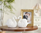 Swan Decorative Bookends,Resin Book Ends for Shelves,Unique White Book Holders,Heavy Duty Swan Decor for Home Office Desk Bookshelf,Set of 2,Gifts for Anniversary - Image 6