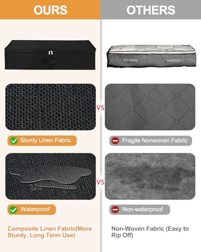 punemi 6.7 in Sturdy Under Bed Clothes Storage Containers, 2Pack, Black - Image 4