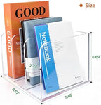 Clear Acrylic 3-Slot Magazine File Holder, Vertical Desk Organizer - Image 2