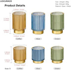 Makeup Brush Holder Organizer,Toothbrush Holders,Desk Pen Pencil Holder,Multifunctional Vintage Glass Brush Cup（S+L/Gold/A3-2-US） - Image 2