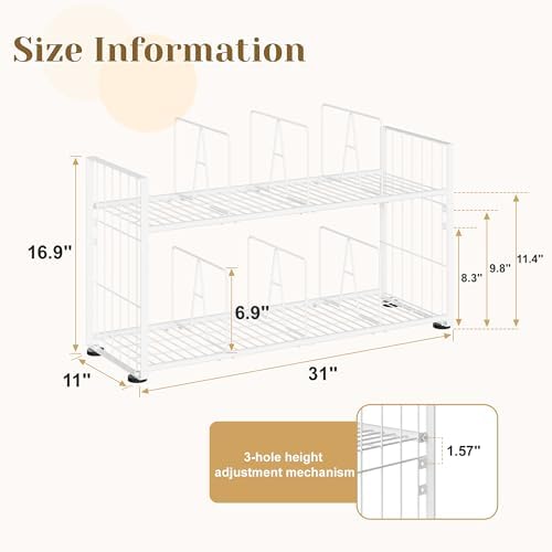 koozuuyk Purse Organizer for Closet,2 Tier Handbag Wire Organizer Rack - Image 7