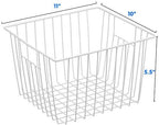6 Pack Wire Storage Baskets for Organizing, Freezer Organizer Bins, Pantry Organization Bins Cabinets - Metal Basket Kitchen, Laundry, Fridge, Bathroom Countertop Organizer, Pearl White - Image 3