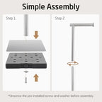 KES Freestanding Toilet Paper Holder Stand Bathroom Toilet Paper Storage Stainless Steel Brushed Steel, BPH286S1A-2 - Image 6