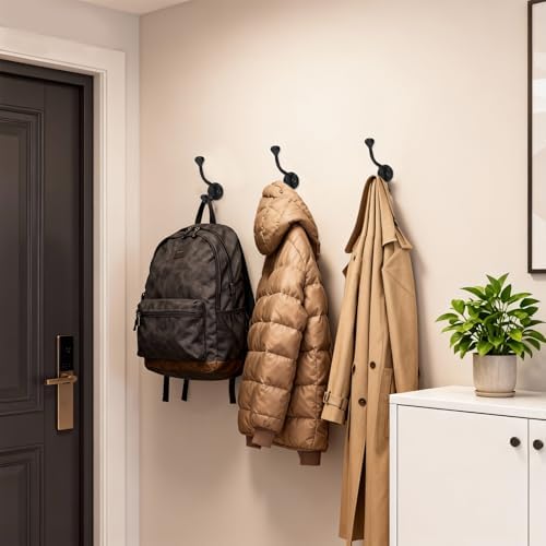10 Pack wall Hooks for Hanging, Heavy Duty Coat Hook wall Mount, Easy to Install Metal Closet Hooks, Apply to Bathrooms, Bedrooms, Living Rooms, Entrances (Black) - Image 5