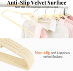 Velvet Felt Stackable Hangers 50 Pack, Thin & Space Saving, Ivory - Image 5