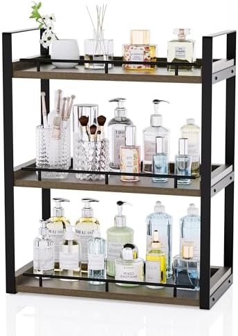 Bathroom Counter Organizer, 3 Tier Wood Countertop Shelf by CeleVista