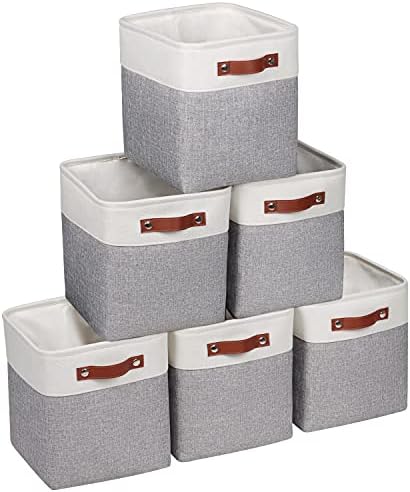 Fabric Storage Cubes 10.5x10.5x11in, Cube Storage Bins Organizers by Kntiwiwo