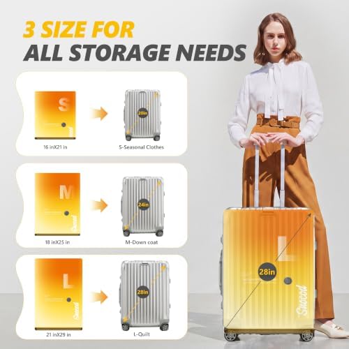 Vacuum Storage Bags with Electric Pump, 15 Reusable Compression Bags for Clothes, Bedding and Travel, Space Saving Storage Bags for Closet and Home Organization, White - Image 4