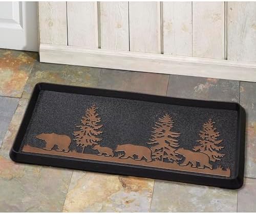 HF by LT Bears Rubber Boot Tray, 32 x 16 inches, One-Piece Seamless Construction, Durable Vulcanized Rubber, Year Round Use Indoors/Outdoors, Black with Brushed Copper - Image 3