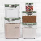 ProKeeper+ Airtight Food Storage Container Set – Clear Plastic Flour and Sugar Canister Set with Magnetic Accessories for Kitchen Organization (Pistachio, 9-Piece) - Image 4