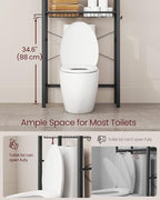 VASAGLE 3-Tier Over the Toilet Storage, Adjustable Shelves, Basket, 63''H - Image 7
