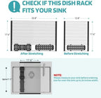 BBXTYLY Extra Large Black Expandable Roll Up Dish Drying Rack Up to 22.8''with 2 Storage Baskets,Over The Sink Kitchen Rolling up Dishes Drainer, Foldable,Rollable - Image 4