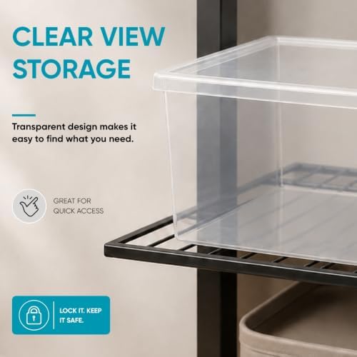 Superio Shoe Box Modern Storage Container 2 Pack - 6.5 Quart/6 Liter, Stackable Plastic Shoe Box Organizer (13.5" L x 8.35" W x 5.2" H) - Image 5