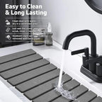 Large Stone Dish Drying Mat for Kitchen Counter – 24"(L)×16 "(W) Foldable Super Absorbent Diatomaceous Earth Stone Dish/Bath Mat, Kitchen Counter Mat for Plate Rack, Cup, Match Any Countertop - Gray - Image 5