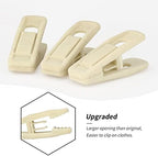 Tinfol Velvet Hangers Clips, 80 Pack Pants Velvet Clips, Beige Strong Finger Flocked Clips, Clothes Hanger Clip, Perfect for Use with Slim-line Clothes Velvet Hanger - Image 4