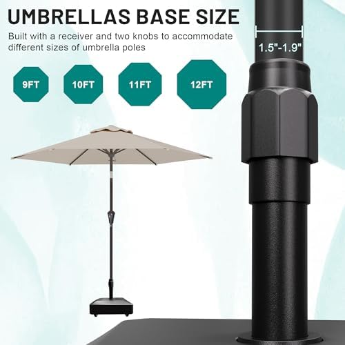 AreShark Wheeled Patio Umbrella Stand, Mobile Outdoor Umbrella Base - Image 4