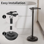 Toilet Paper Holder Stand, Matte Black Toilet Paper Holder Free Standing,Post Pivoting Design & Stable Weighted Base SUS304 Stainless Steel for Bathroom - Image 3