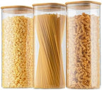 D2scrma 71oz/2.2Qt Square Glass Storage Containers with Lids 3-Pack by Delicatedtoservicecustomer