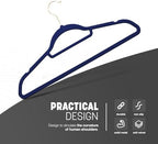 KEPLIN Velvet Hangers 50 Pack (41.5cm) - Non-Slip Clothes Coat Hangers with Tie Bar and 360 Degree Hook for Home Storage Durable, Sturdy & Space Saving Wardrobe (Navy Blue, 50 Pack) - Image 3