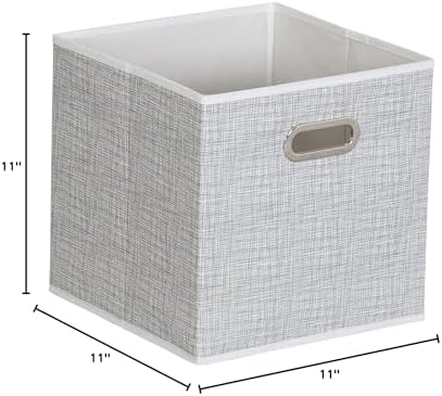 Household Essentials White Mix Set of 6 Open Fabric Cube Storage Bins, 11 x 11 - Image 6