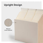 Smead Expanding 12-Pocket Stadium File, 12.75" x 13.75" x up to 11.75", Beige Natural Linen (70226) - Image 3