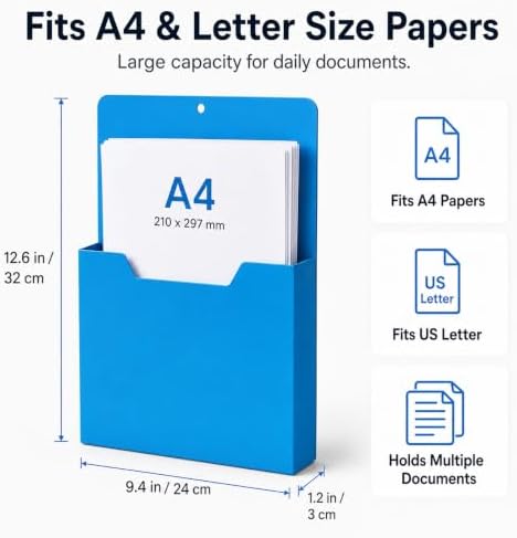 Magnetic File Holder, A4 Wall Organizer for Classroom Whiteboards (2PCS-F) - Image 7