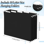 2 Pack Hanging File Holder, 10 Hanging Folders,Black,Small - Image 3