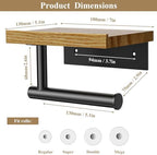 Tindbea Toilet Paper Holder with Wood Shelf, Wooden Wall Mount Tissue Roll Holder, Matte Black Stainless Steel Bathroom Accessories Decor for Household Home Apartment Restroom Essential (Red Oak) - Image 3