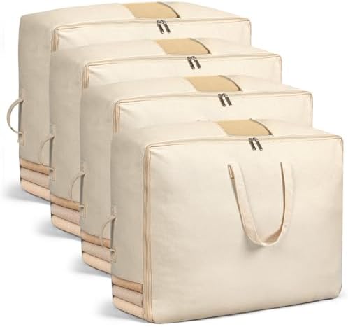 Soft Canvas Storage Bags for Comforters, Blankets, Beddings, Quilt, Clothes by Karceyworth