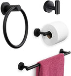 Marmolux Acc - 4 Piece Matte Black Bathroom Hardware Set - Towel Rack Set, Towel Holder & Wall Mounted Fixtures - Stainless Steel Matte Black Accessories by MARMOLUXACC
