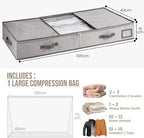 TAILI Under Bed Vacuum Storage Bags for Comforters,41x17.7x6 inch,Taupe - Image 5