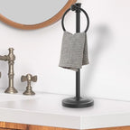 Hoimpro Hand Towel Holder Stand Free Standing Towel Bar Matte Black - Image 3