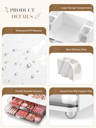 Large Makeup Organizer Countertop for Vanity Skincare Organizers - Image 2