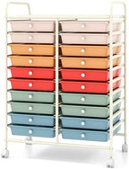 Giantex 20 Drawers Rolling Cart, Mobile Storage Drawer Cart, Classroom Organizer Cart for Office School Supplies Teacher Tools Scrapbook Paper Craft Small Printer, Utility Cart on Wheels, Macaron - Image 4